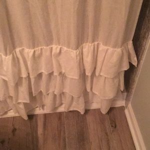 Pottery Barn White Ruffle Curtain